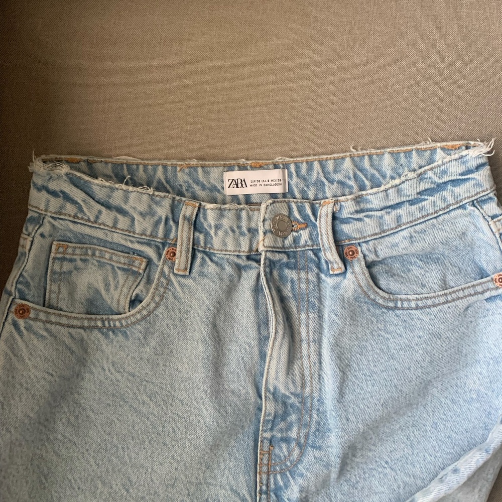ZARA High Rise Straight Leg Jeans